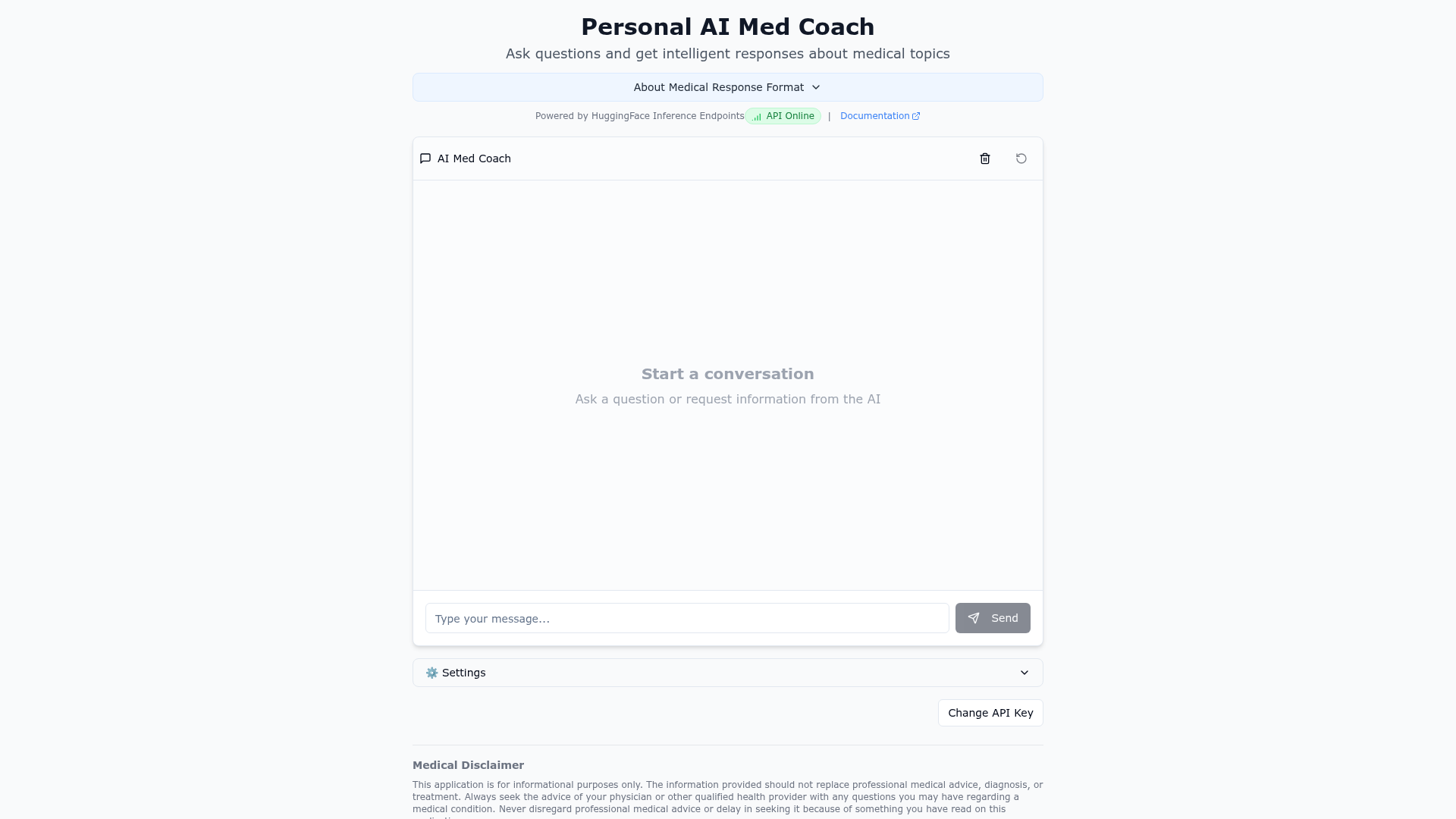 Earlier capture of Personal AI Med Coach; not evidence of current availability